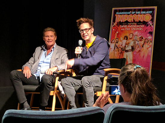 David Hasselhoff and director James Gunn